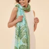 Powder UK Secret Paradise Aqua Print Scarf- Scarves & Wraps