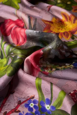 Powder UK Silk Whimsical Woodland Scarf (Lilac)- Scarves & Wraps