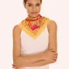 Powder UK Sketched Florals Mustard Cotton Bandana- Handkerchiefs|Scarves & Wraps