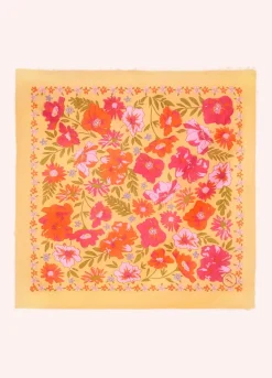 Powder UK Sketched Florals Mustard Cotton Bandana- Handkerchiefs|Scarves & Wraps