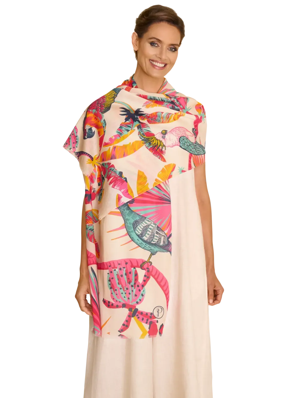 Powder UK Tropical Paradise Pink Scarf- Scarves & Wraps