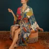 Powder UK Winter Floral Kimono Gown (Heather)- Robes, Nightgowns & Dresses|Scarves & Wraps