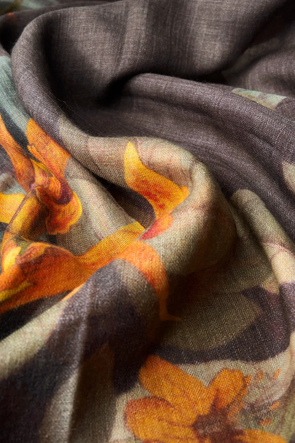 Powder UK Wool Wraparound Botany Bliss (Charcoal)- Scarves & Wraps