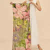 Powder UK Wool Wrap Oversized Botanicals Scarf (Slate)- Scarves & Wraps