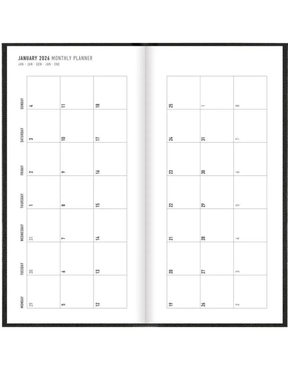 Principal Compact Week to View Planner 2026, Black- Journals & Other Stationery