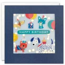 Puppy Party Birthday Card- Greeting Cards