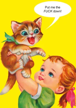 Put Me Down Cat Greeting Card- Greeting Cards