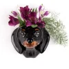 Quail Ceramics Dachshund Black & Tan Small Wall Vase- Vases|Wall Decor