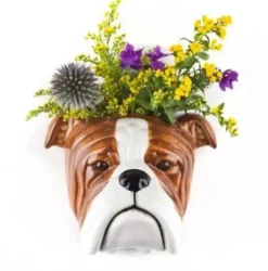 Quail Ceramics English Bulldog Wall Vase- Vases|Wall Decor
