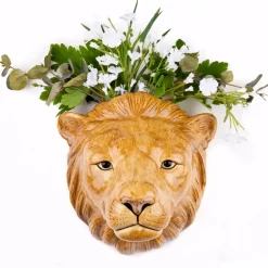 Quail Ceramics Quail Lion Wall Vase- Vases|Wall Decor
