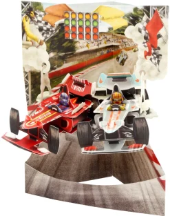 Racing Cars Swing Card- Greeting Cards