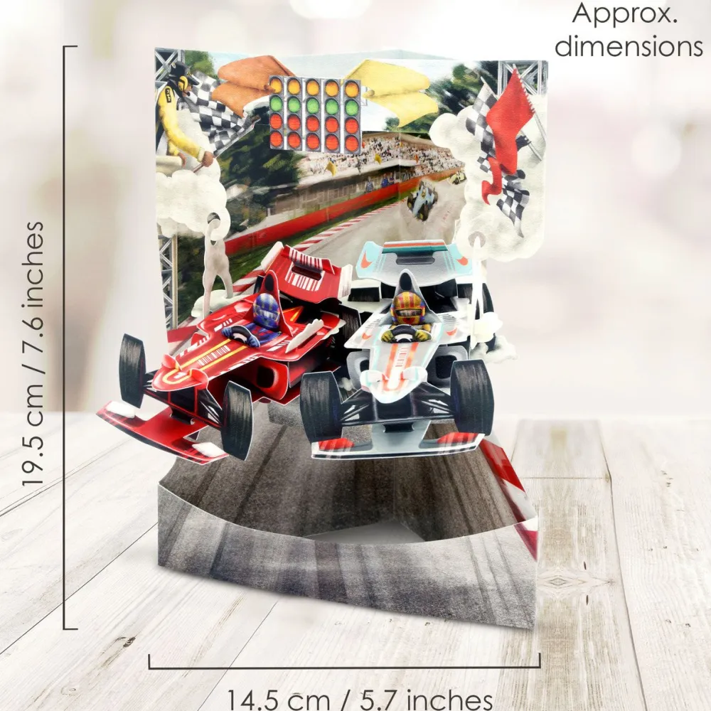 Racing Cars Swing Card- Greeting Cards