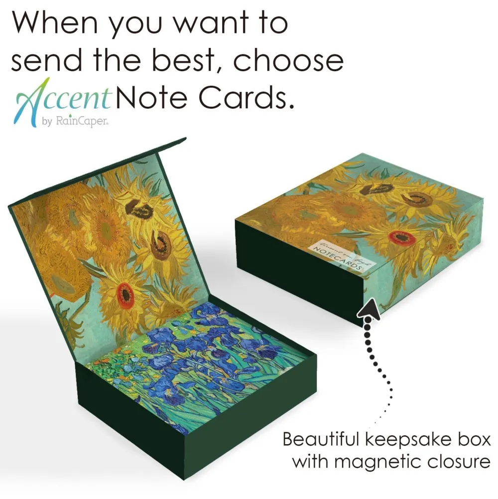 RainCaper Van Gogh Flowers Boxed Notecards- Boxed Cards