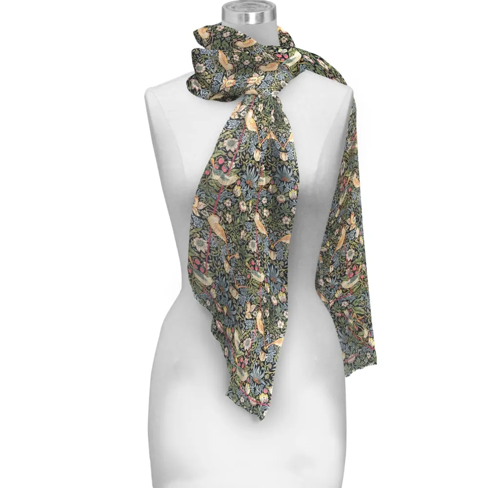 RainCaper William Morris "Strawberry Thief" Sheer Scarf- Scarves & Wraps