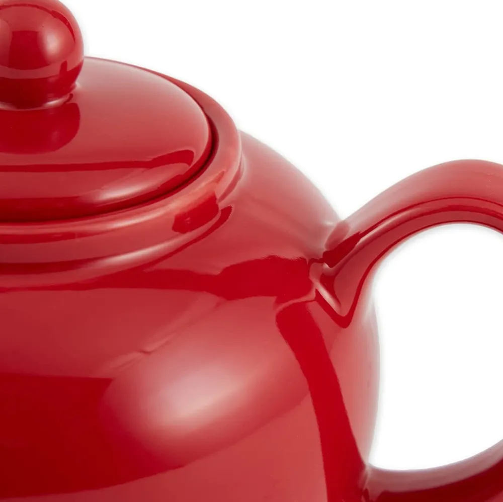 Red Stoneware Teapot- Teapots