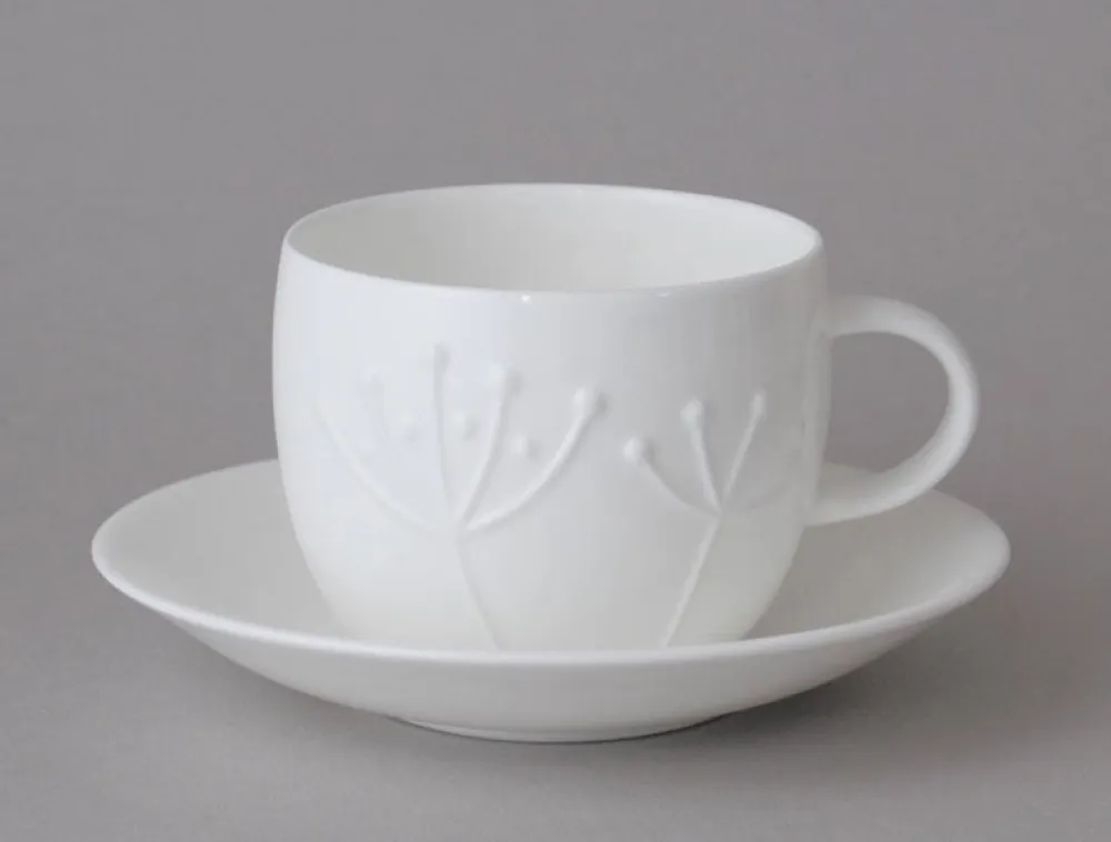 Repeat Repeat Plum Sprig Teacup & Saucer- Teacups & Saucers