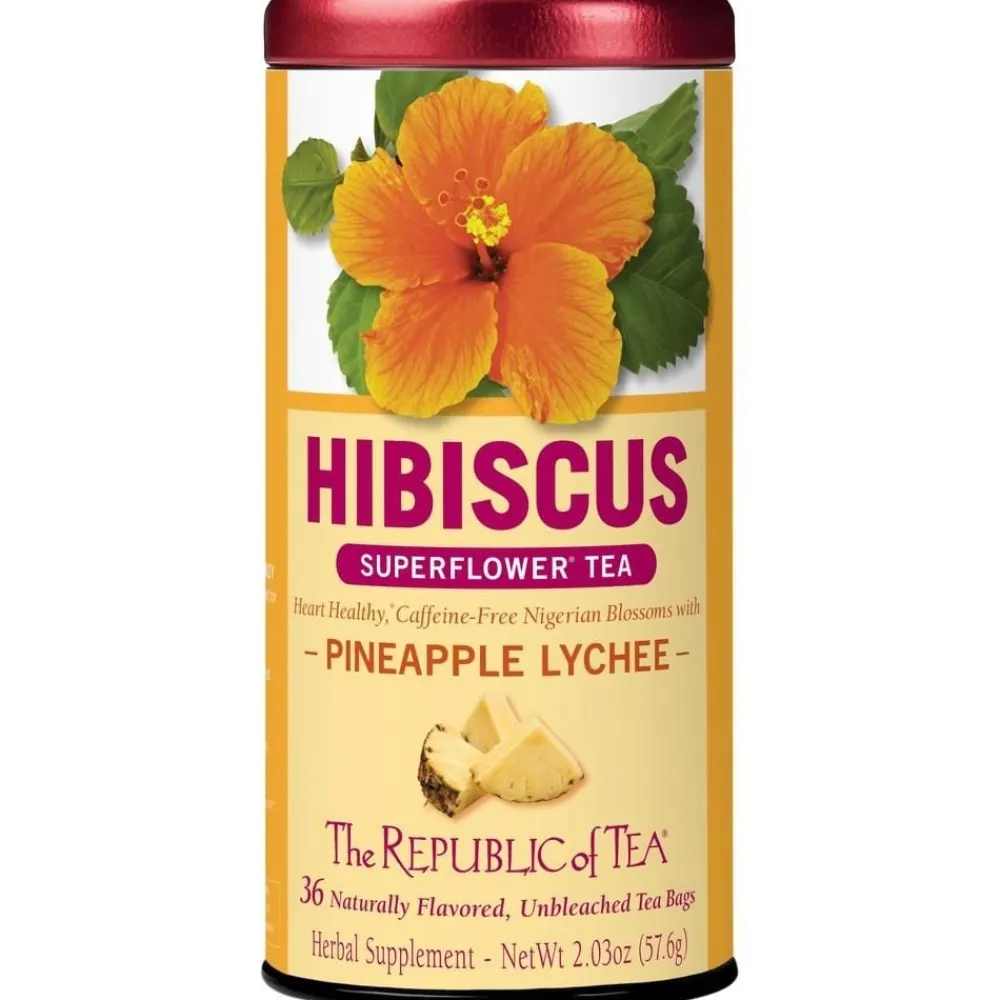 Republic of Tea Hibiscus Pineapple Lychee Herbal 36s- Republic Of Tea