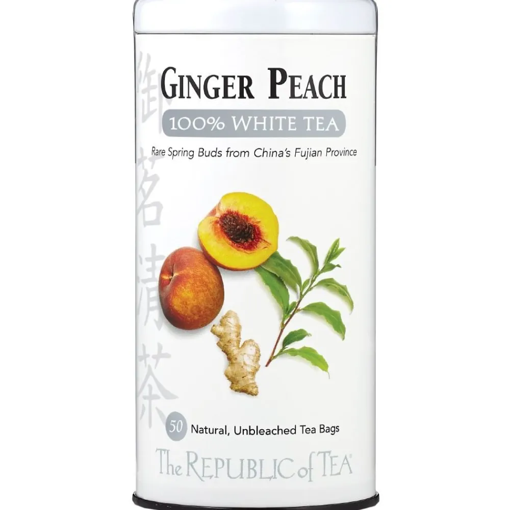 Republic of Tea Ginger Peach White 50s- Republic Of Tea