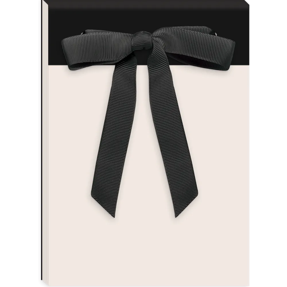 Ribbon Tails Black Notepad- Journals & Other Stationery