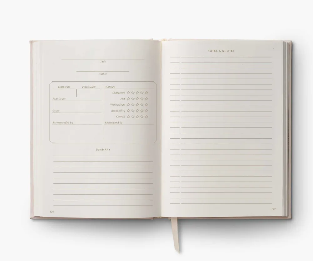 Rifle Paper Co. Book Club Embroidered Book Journal- Journals & Other Stationery