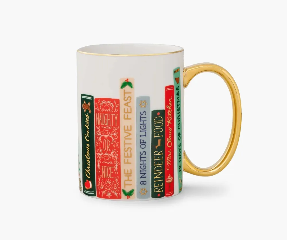 Rifle Paper Co. Festive Book Club Porcelain Mug- Assorted Mugs