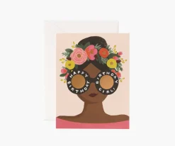 Rifle Paper Co. Flower Crown Birthday Girl Birthday Card- Greeting Cards