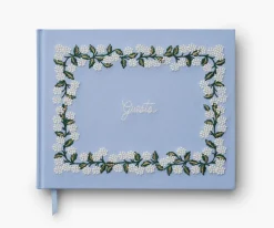 Rifle Paper Co. Hydrangea Embroidered Fabric Guest Book- Journals & Other Stationery