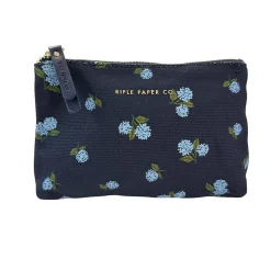Rifle Paper Co. Hydrangea Small Zippered Pouch- Bath Accessories