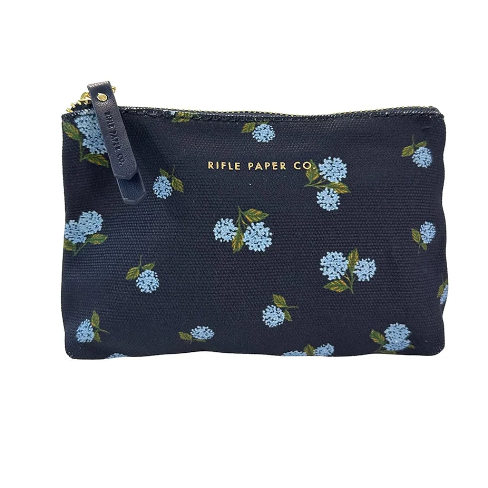 Rifle Paper Co. Hydrangea Small Zippered Pouch- Bath Accessories