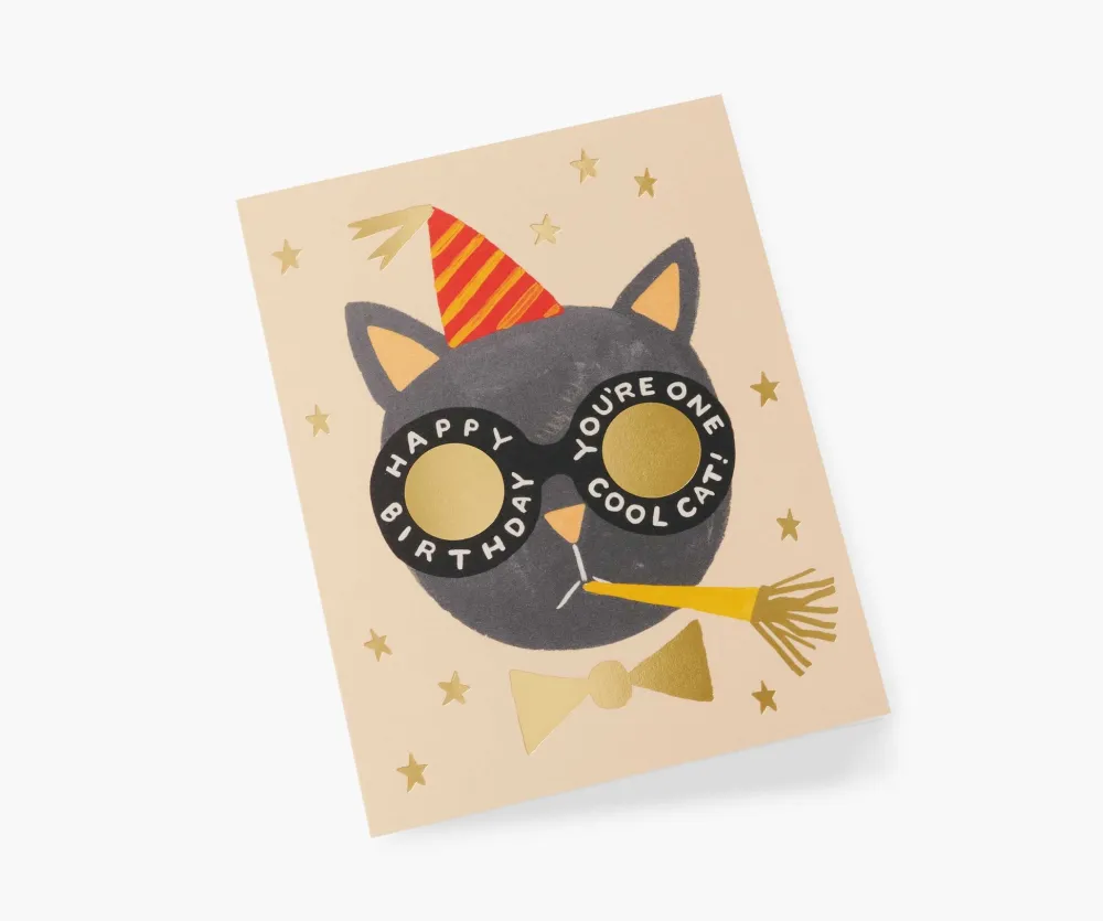 Rifle Paper Co. One Cool Cat Birthday Card- Greeting Cards