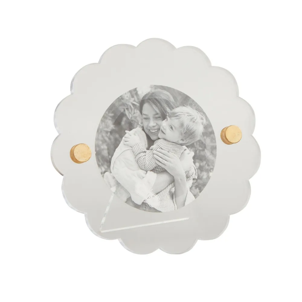 Round Scallop Acrylic Frame- Picture Frames