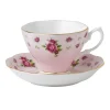 Royal Albert New Country Roses Pink Teacup & Saucer- Teacups & Saucers