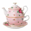 Royal Albert New Country Roses Pink Tea for One- Teacups & Saucers|Tea For One