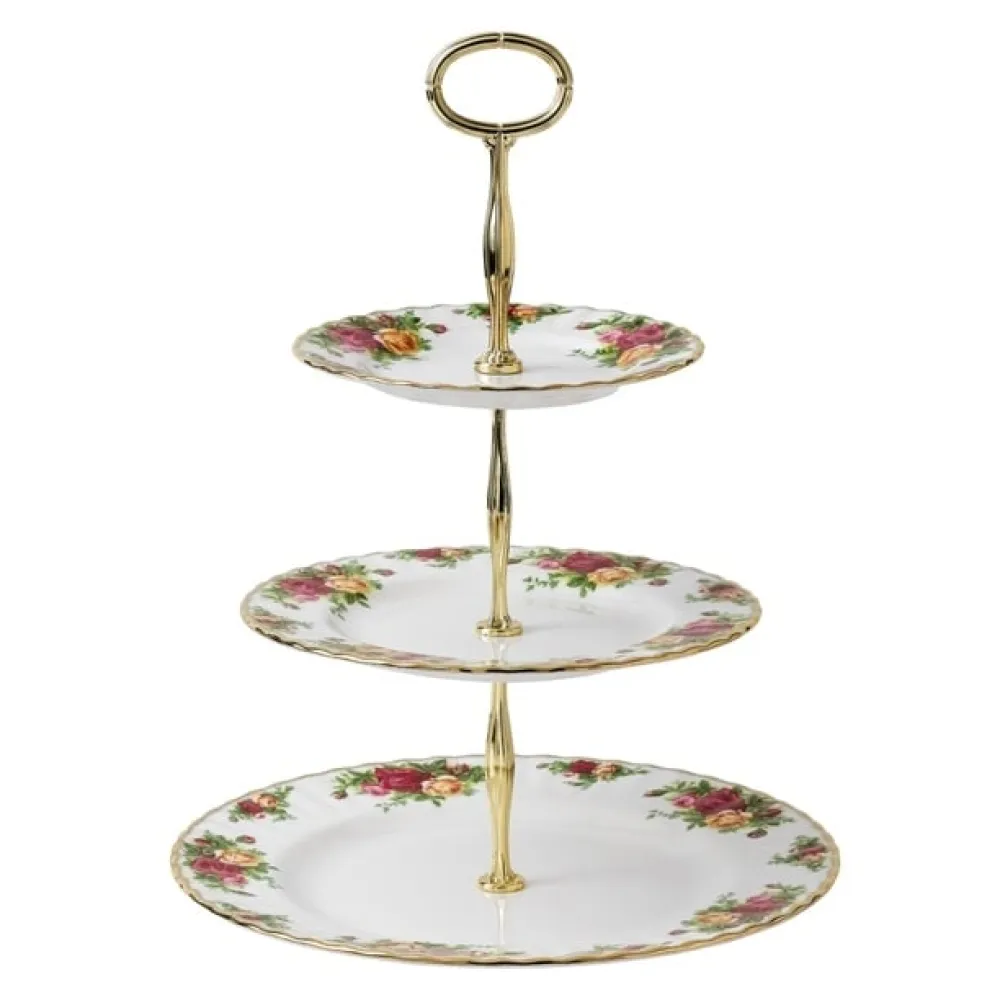 Royal Albert Old Country Roses 3 Tier Cake Stand- Serving Plates