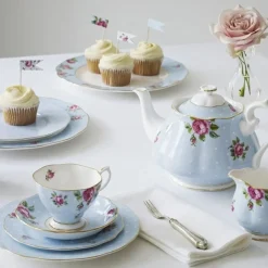 Royal Albert Polka Blue Vintage Salad Plate- Tea Plates