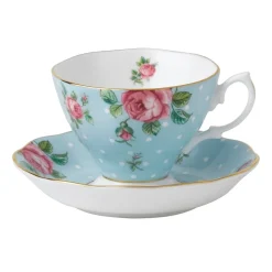 Royal Albert Polka Dot Blue Teacup & Saucer- Teacups & Saucers