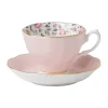 Royal Albert Rose Confetti Teacup & Saucer Set- Teacups & Saucers