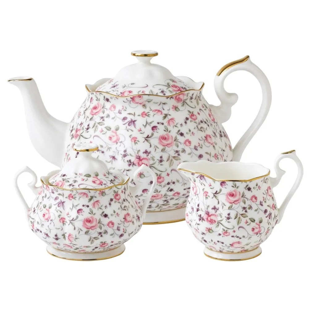 Royal Albert Rose Confetti Tea Set- Tea Sets|Teapots