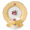 Royal Albert 100 Years of 1990 Bouquet Teacup, Saucer & Plate Set- Tea Plates|Tea Sets