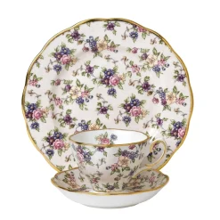 Royal Albert 100 Years of 1940 English Chintz Teacup, Saucer & Plate- Tea Plates|Teacups & Saucers