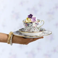 Royal Albert 100 Years of 1940 English Chintz Teacup, Saucer & Plate- Tea Plates|Teacups & Saucers