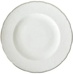 Royal Crown Derby Darley Abbey Pure Platinum Dinner (10in) Plate-Discontinued- Royal Crown Derby China