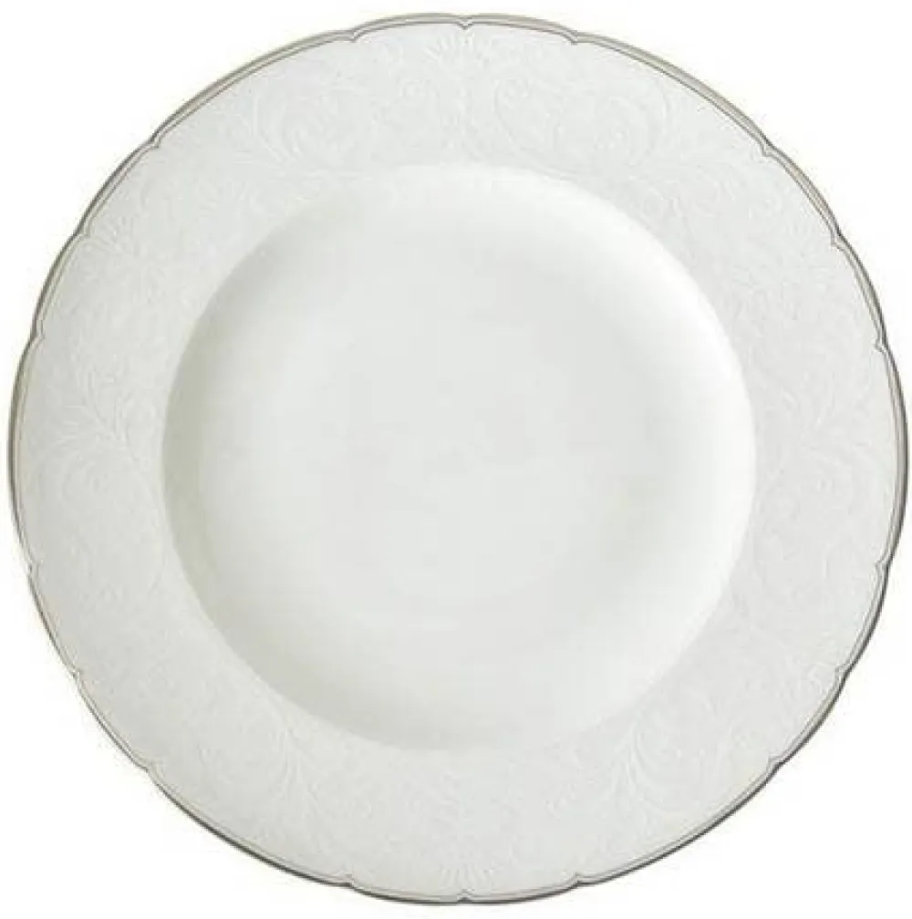 Royal Crown Derby Darley Abbey Pure Platinum Dinner (10in) Plate-Discontinued- Royal Crown Derby China