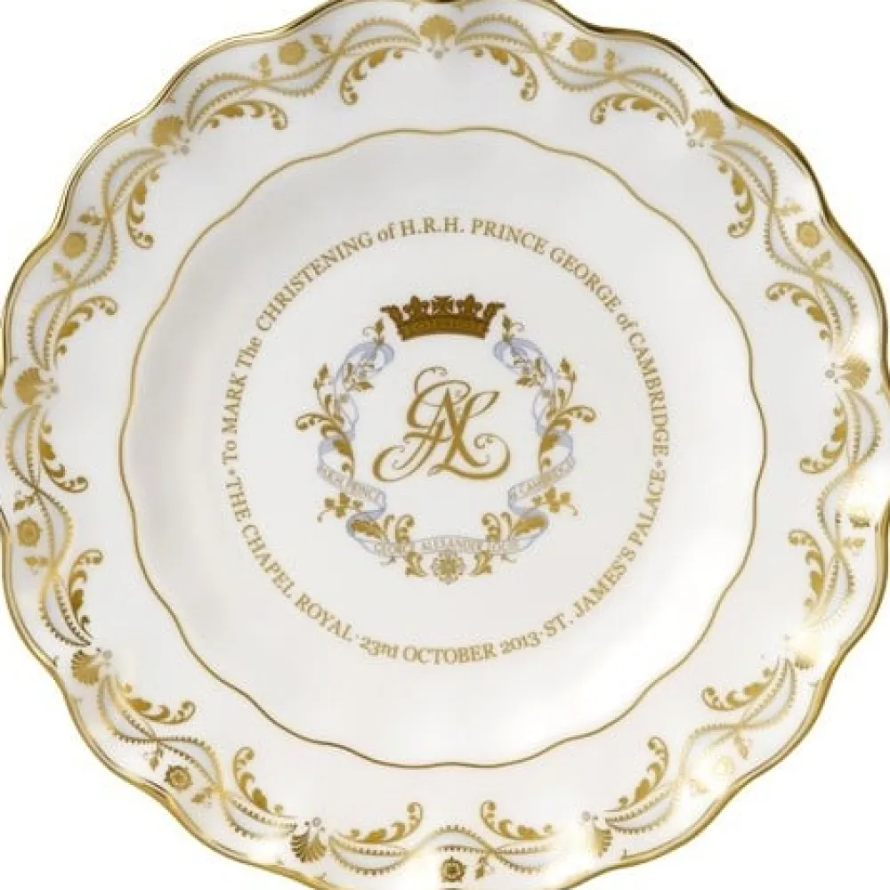 Royal Crown Derby Prince George Royal Christening Plate, 2013- Royal Crown Derby China