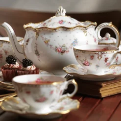 Royal Crown Derby Royal Antoinette Large Teapot- Royal Crown Derby China|Teapots