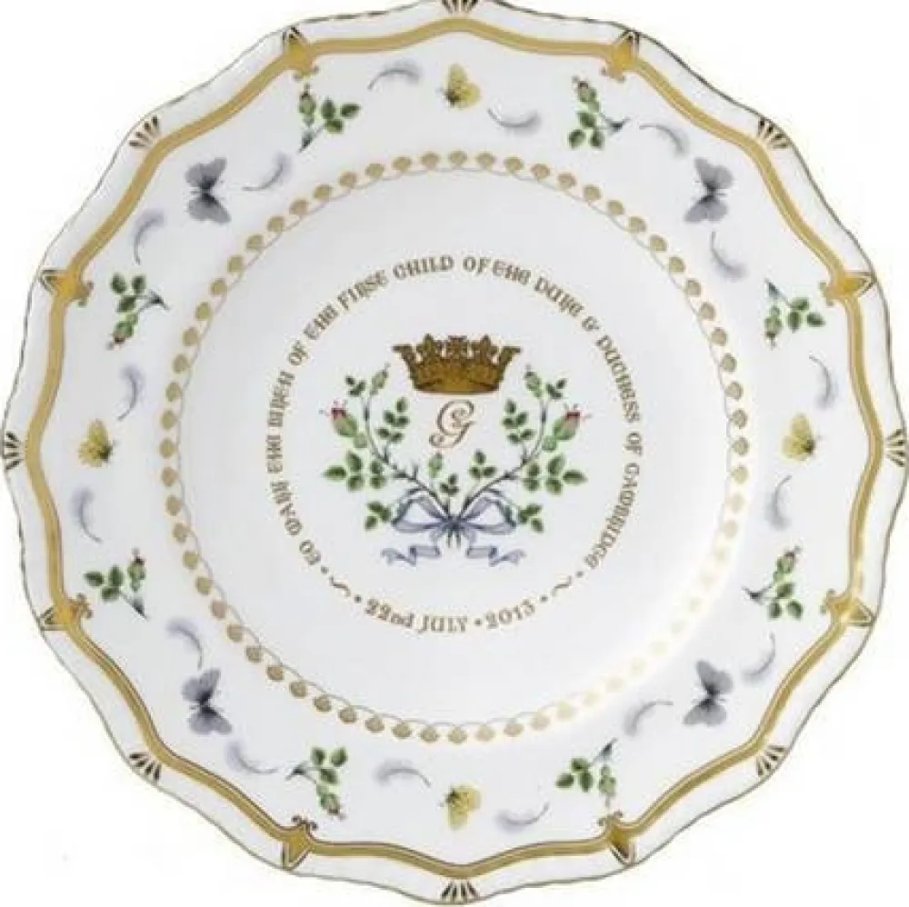 Royal Crown Derby Royal Baby 2013 Gadroon Plate- Royal Crown Derby China