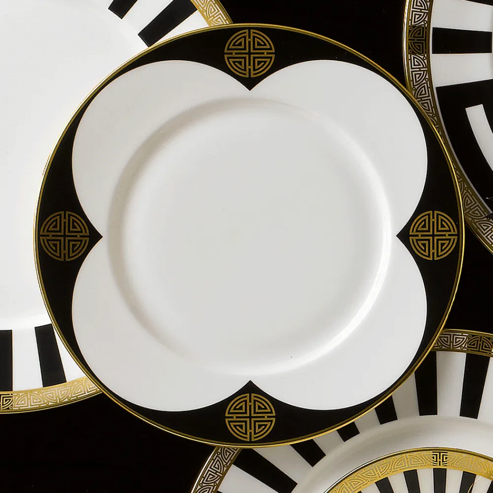 Royal Crown Derby Satori Black Salad Plate- Royal Crown Derby China
