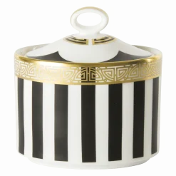 Royal Crown Derby Satori Black Covered Sugar- Royal Crown Derby China|Creamers & Sugar Bowls