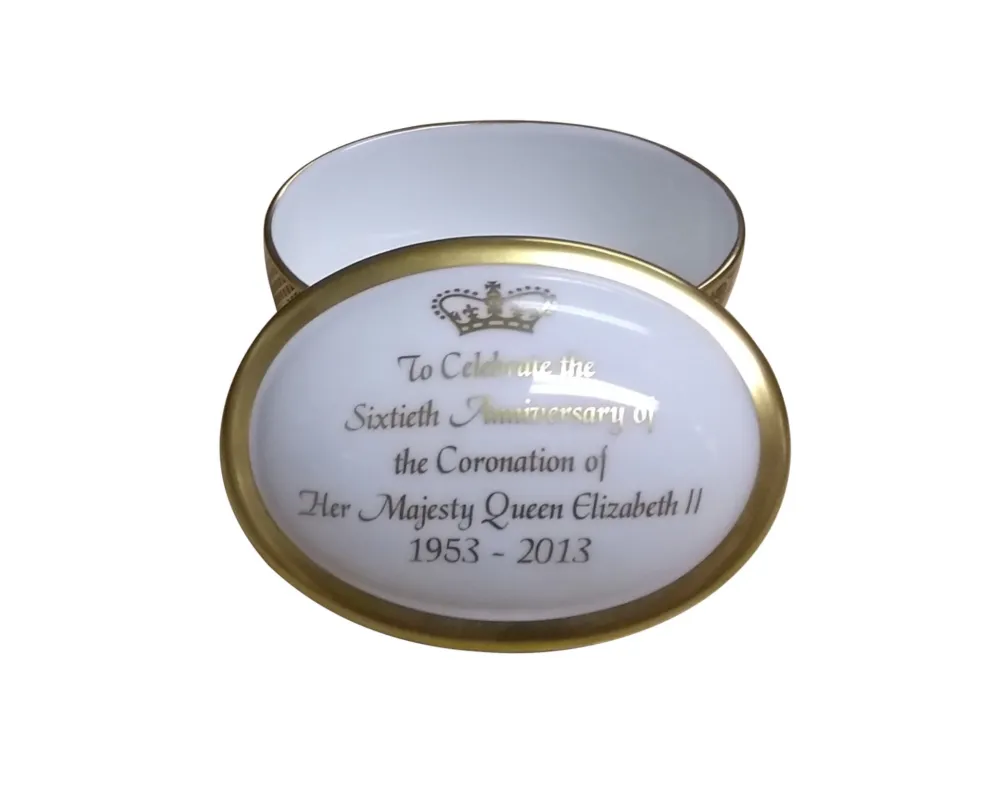 Royal Crown Derby 60th Anniversary Coronation Trinket Box- Royal Crown Derby China