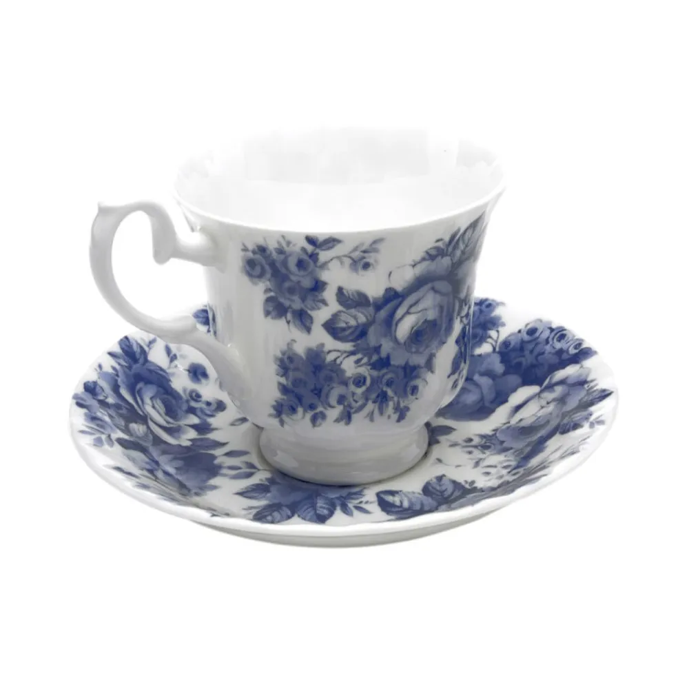 Roy Kirkham Blue Chintz Teacup & Saucer- Teacups & Saucers